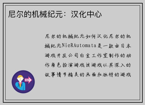 尼尔的机械纪元：汉化中心